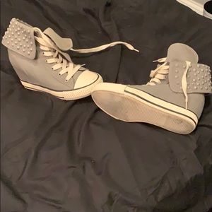 Gray Sneaker wedges